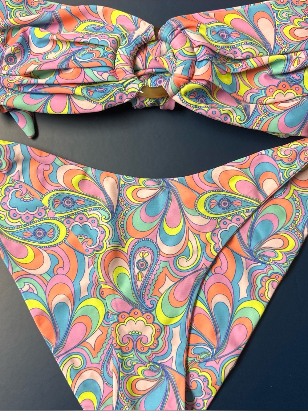 Kulani Kinis Multicolor Paisley Bikini — Pink, Orange, Yellow, Blue, Green